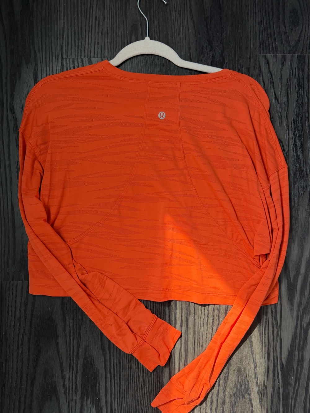 lululemon athletica Bright Orange Long-Sleeve Crop Top